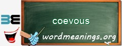 WordMeaning blackboard for coevous